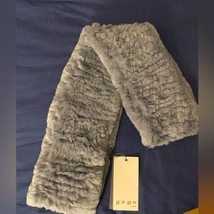 Gray Rabbit Fur Scarf